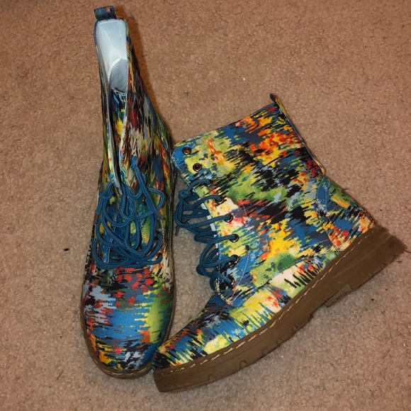 colorful combat boots